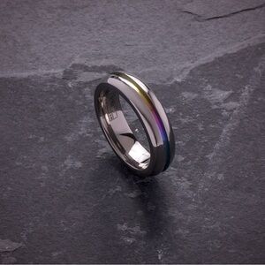 Titanium Rainbow Anodized Polished 6mm Wedding Band Ring | Sizes 10 & 11.5